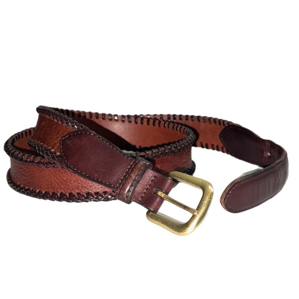 Vintage Coach Men's Brown Woven Leather Belt